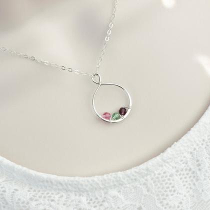 Infinity Necklace, Infinity Birthstone Necklace,..