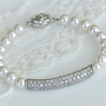 Bridal Bracelet, Bridal Pearl Bracelet,..