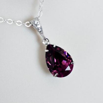 Purple Amethyst Necklace, Bridesmaids Necklace,..