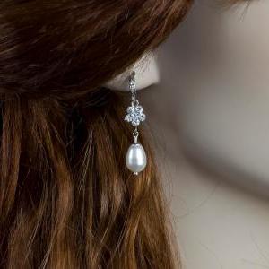 Bridal Earrings, Teardrop Pearl Bridal Earrings,..