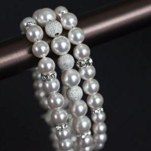 Bridal Bracelet, Wedding Pearl Cuff Bracelet,..