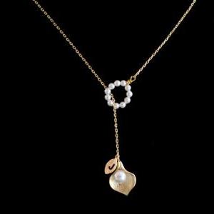 Gold Plated Initial Necklaces, Lariat Necklace,..