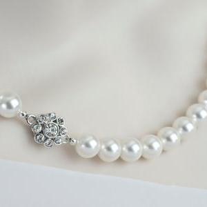 Pearl Necklace, Bridal Pearl Necklace Vintage..
