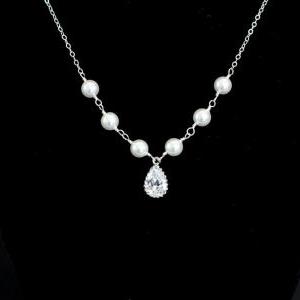 Wedding Jewelry - Bridal Necklace, Cubic Zirconia..