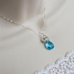 Bridesmaids Necklace, Apatite Blue Quartz And..