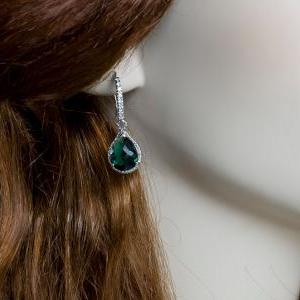 Emerald Green Earrings, Bridesmaids Earrings,..