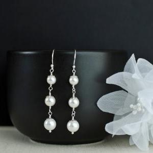 Bridal Earrings, Pearls Earrings, White/ivory..