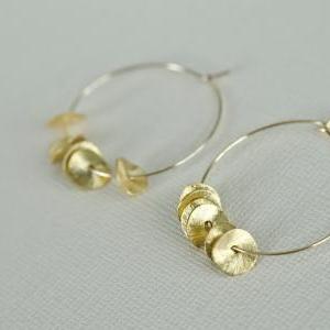 Gold Filled Hoops Earrings With 24k Vermeil..