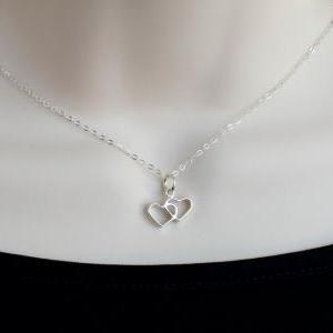 Heart Necklace, Love Necklace, Two Little Hearts..