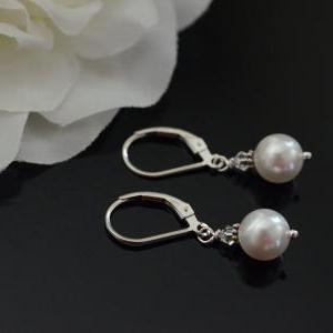 Bridal Earrings, Sterling Silver Earrings With..