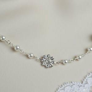 Bridal Necklace, Swarovski Pearl an..
