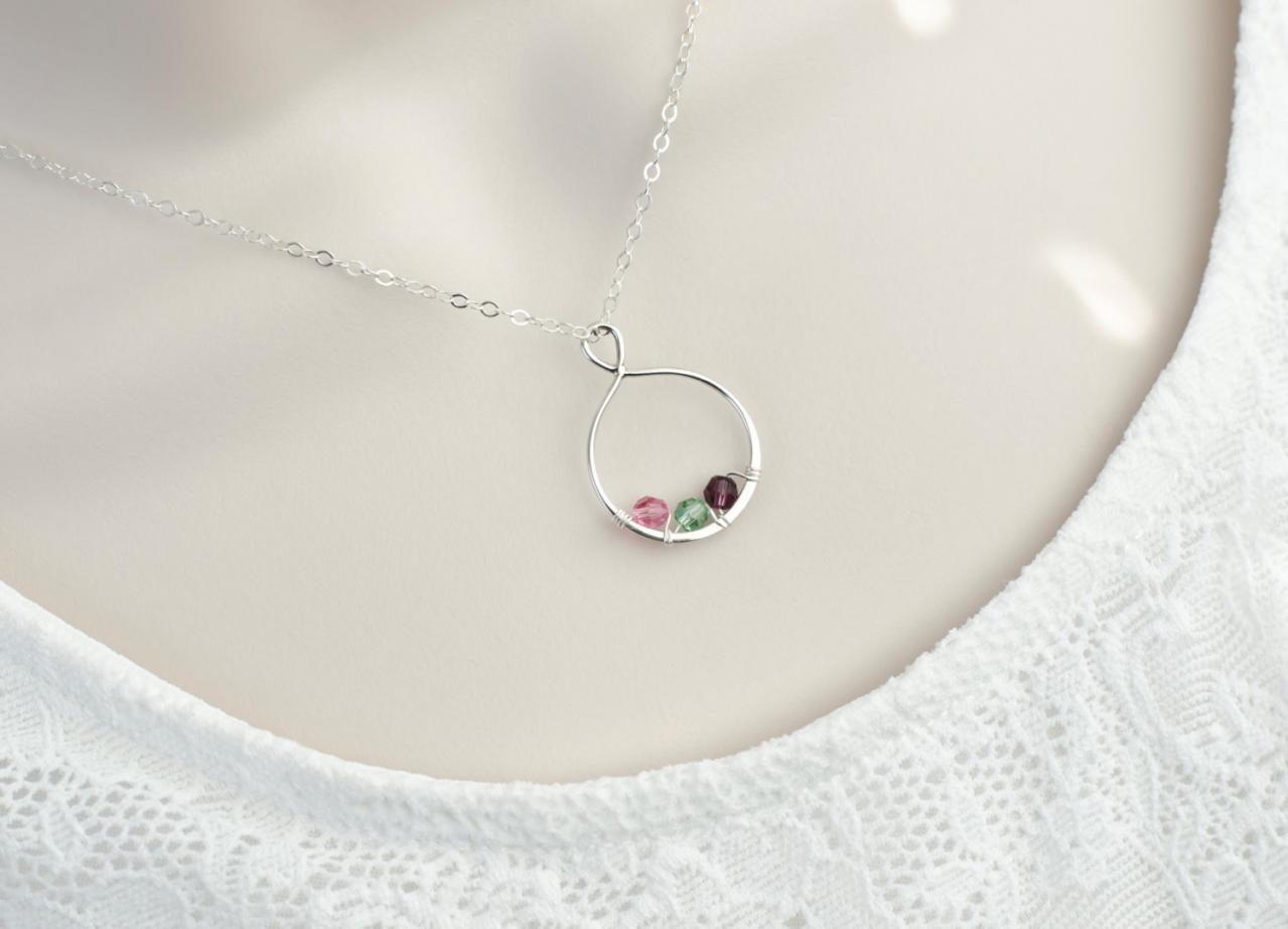 Infinity Necklace, Infinity Birthstone Necklace, Swarovski Birthstone Necklace, Personalized Gift, Mother Necklace, Grandmother Necklace
