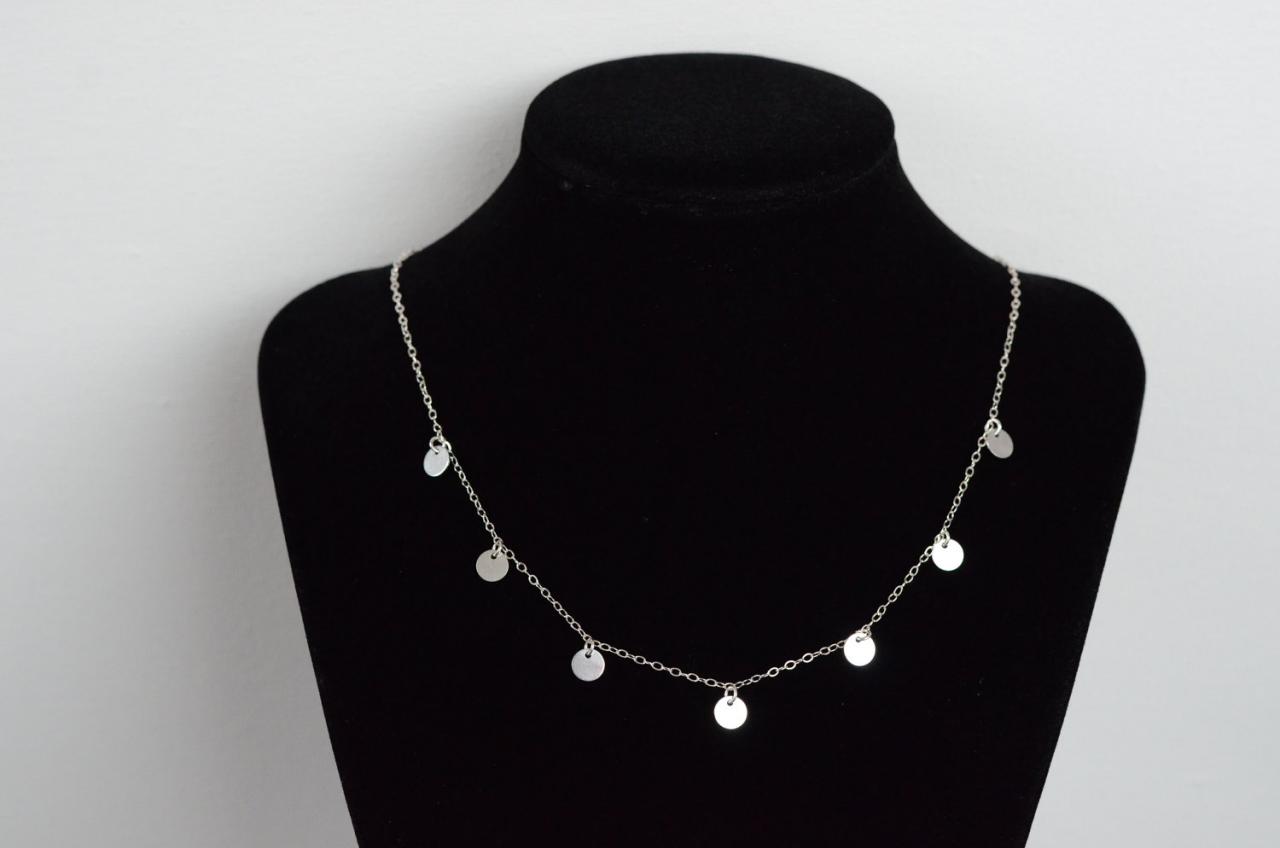 Sterling Silver Disc Necklace on Luulla