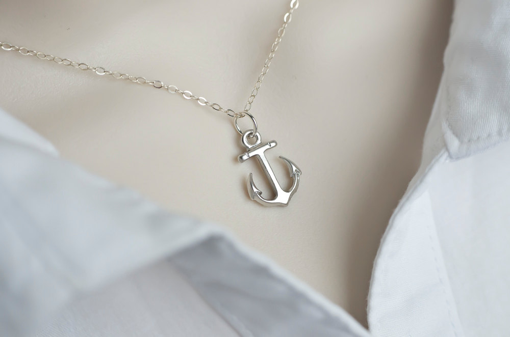 Anchor Necklace, Minimalist Modern Anchor Necklace,dainty Silver Anchor Necklace - Nautical Jewelry