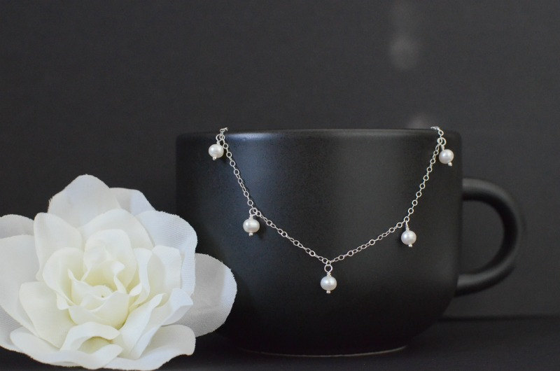 Freshwater Pearls Necklace Bride Bridesmaid Jewelry , Everyday Jewelry In Sterling Silver