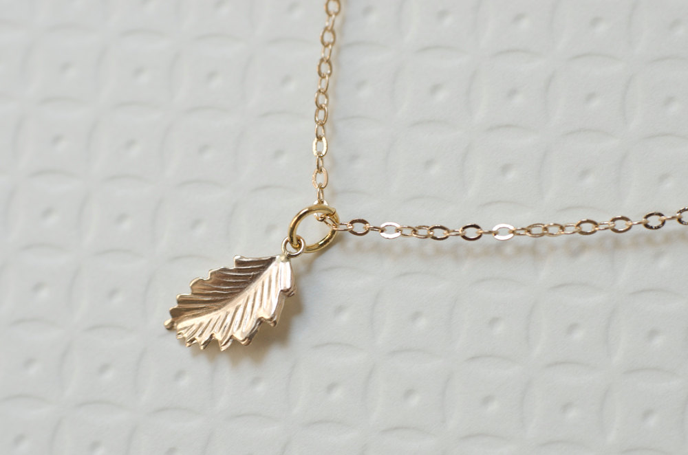 Gold Leaf Necklace, Gold Filled Leaf Necklace