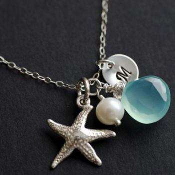 Silver Starfish Necklace, ..
