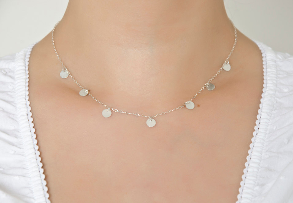 Sterling Silver Disc Necklace on Luulla